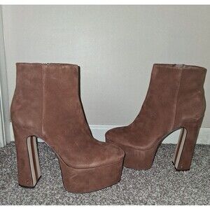 Women's Sam Edelman Eli Toasted Coconut Suede Platform Ankle Boots, 10